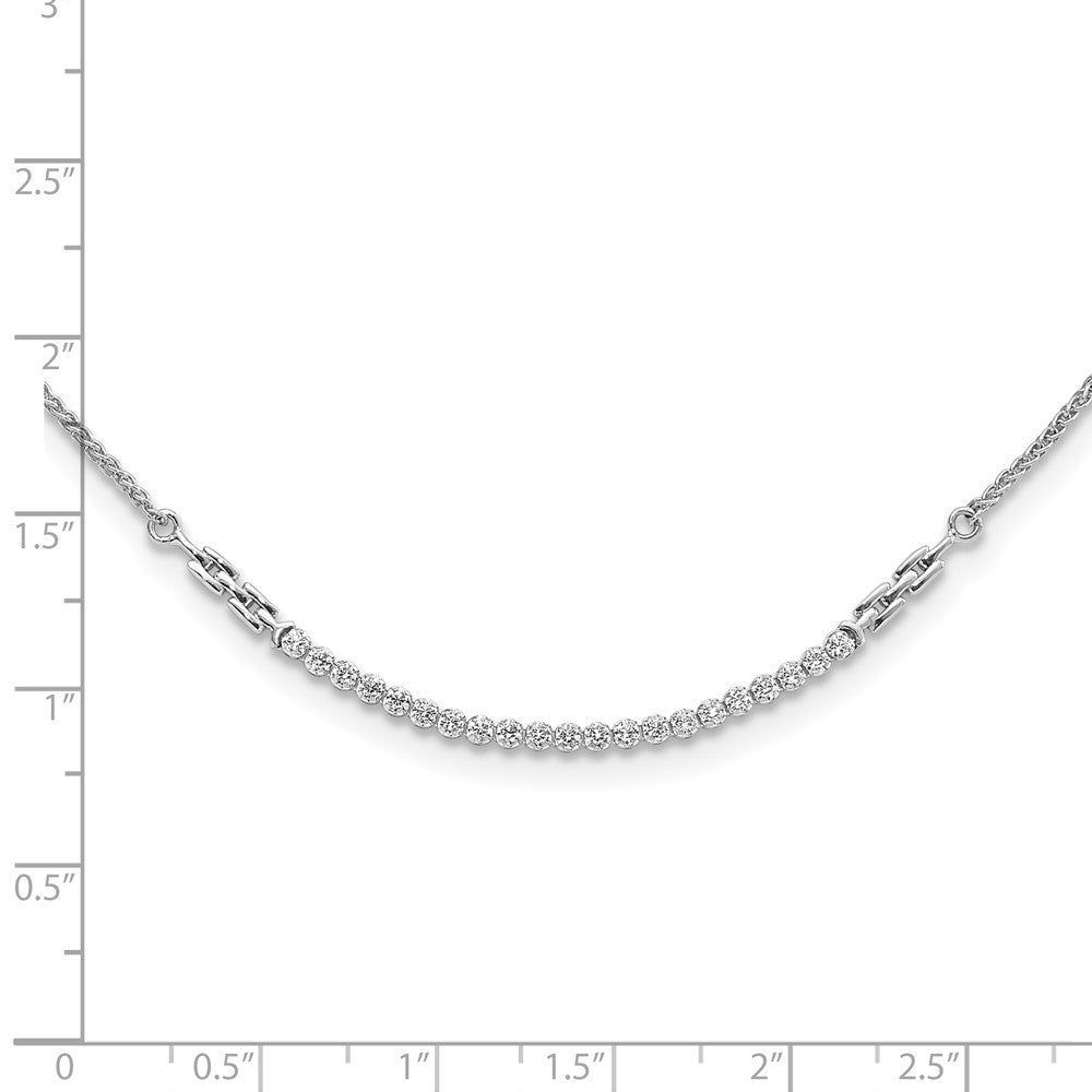 Round lab-grown diamond tennis tennis bolo necklace in 14K white gold