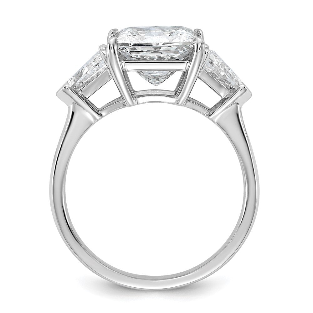 Princess lab-grown diamond three-stone engagement ring in 14K white gold