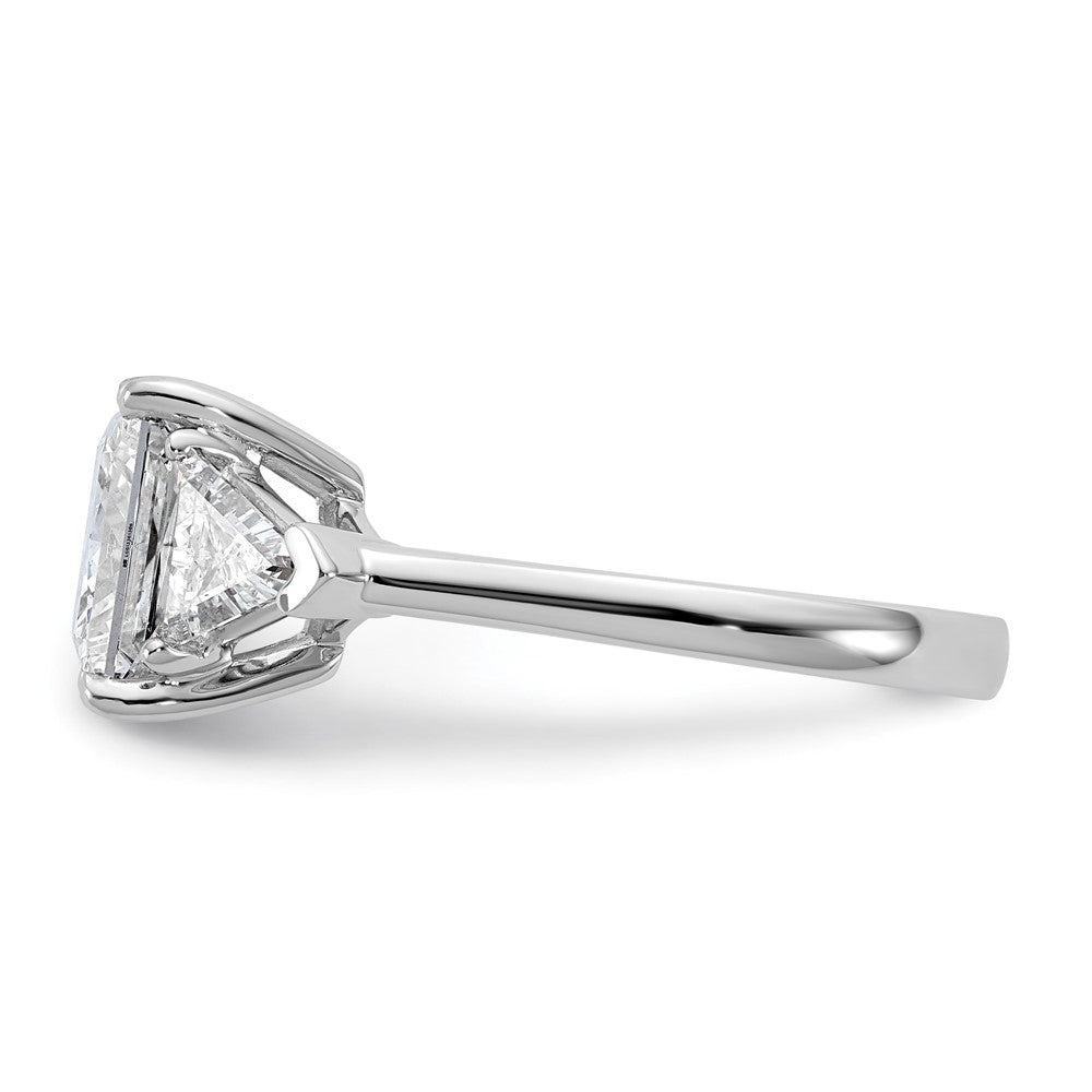 Princess lab-grown diamond three-stone engagement ring in 14K white gold