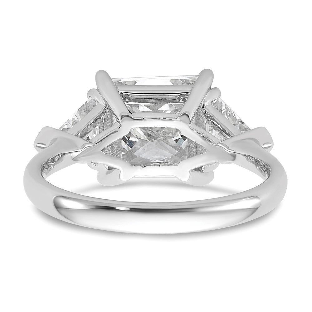 Princess lab-grown diamond three-stone engagement ring in 14K white gold