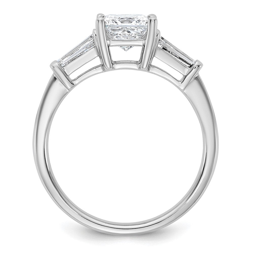 Princess lab-grown diamond three-stone engagement ring in 14K white gold