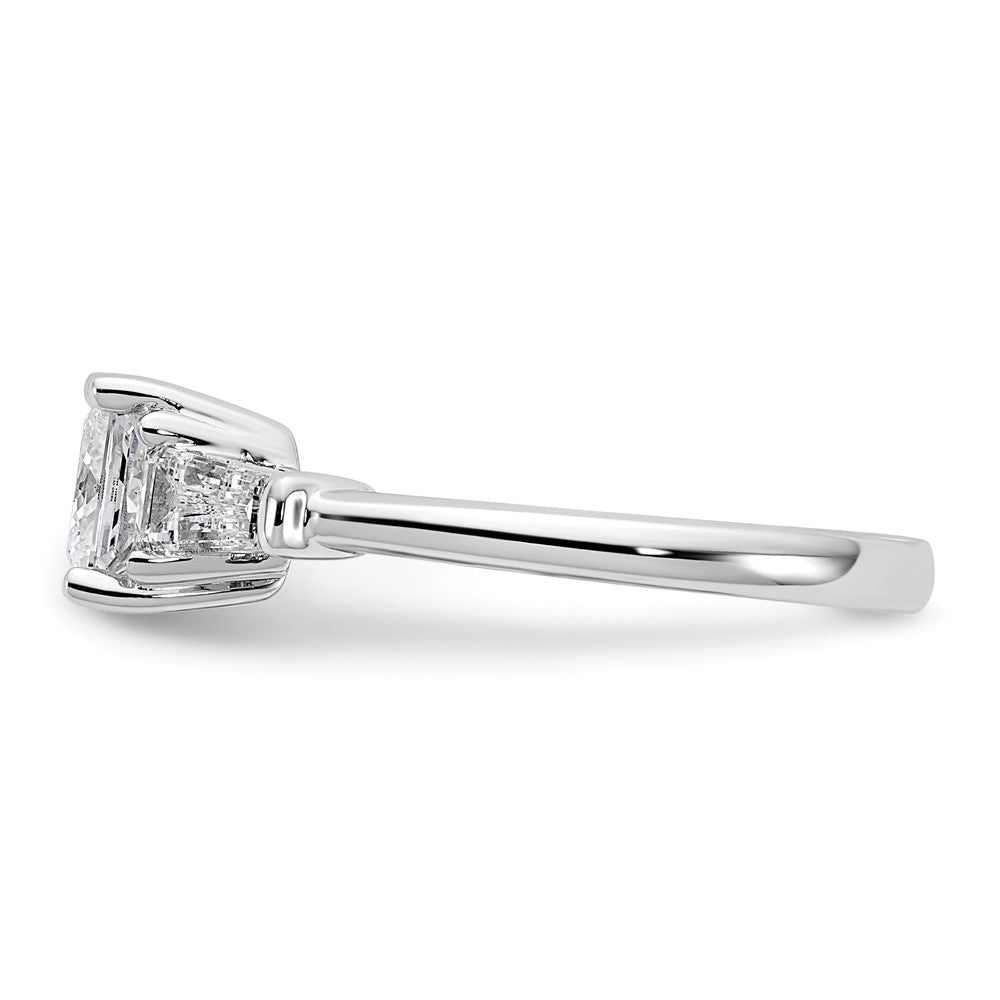 Princess lab-grown diamond three-stone engagement ring in 14K white gold