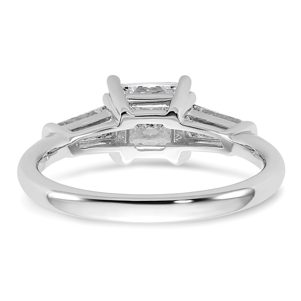 Princess lab-grown diamond three-stone engagement ring in 14K white gold