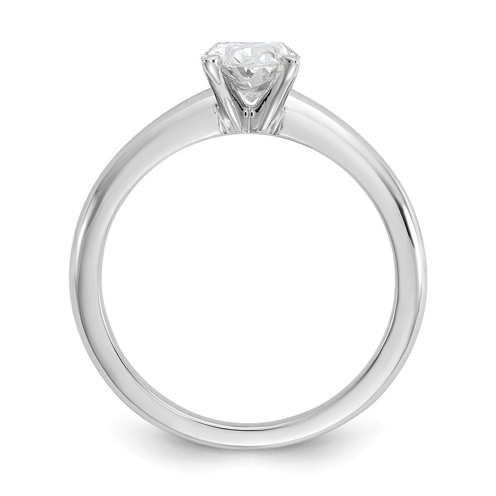 Oval lab-grown diamond solitaire engagement ring in 14K white gold