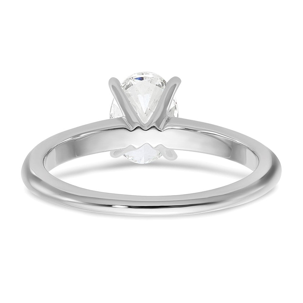 Oval lab-grown diamond solitaire engagement ring in 14K white gold