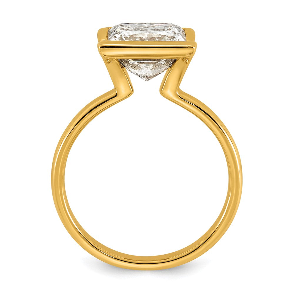 Princess lab-grown diamond solitaire engagement ring in 14K yellow gold