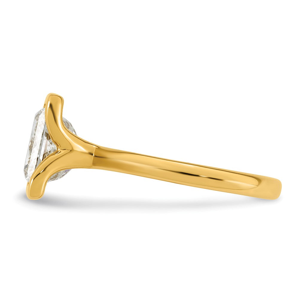 Princess lab-grown diamond solitaire engagement ring in 14K yellow gold