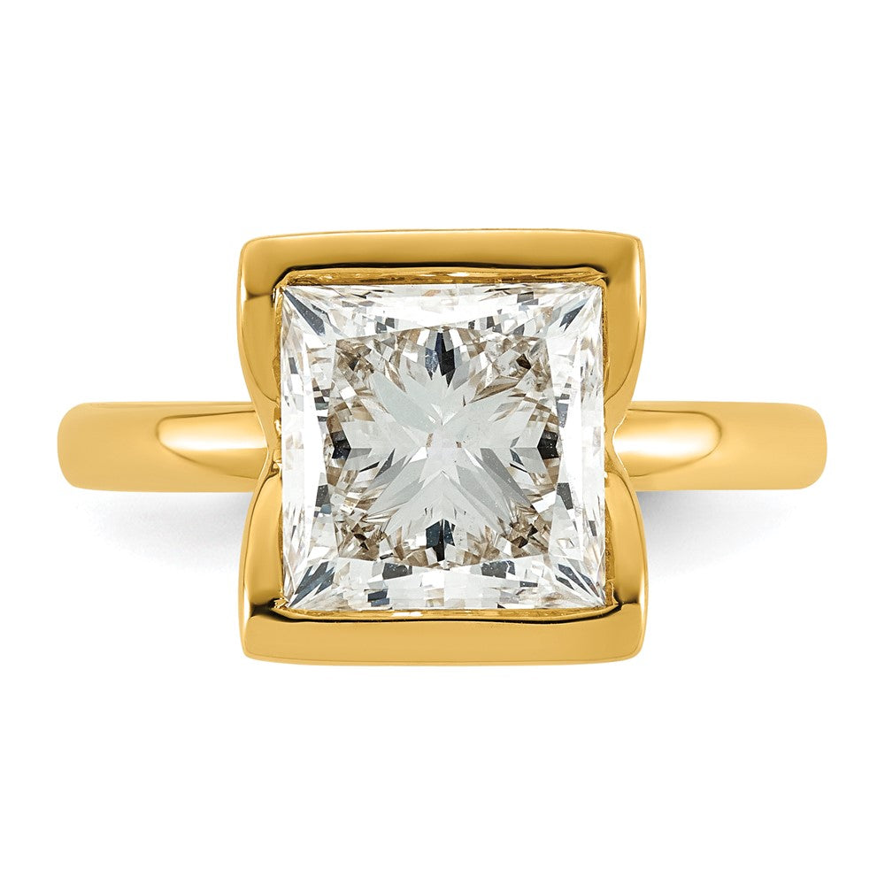 Princess lab-grown diamond solitaire engagement ring in 14K yellow gold