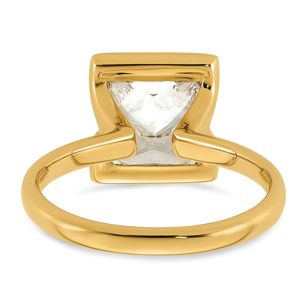 Princess lab-grown diamond solitaire engagement ring in 14K yellow gold