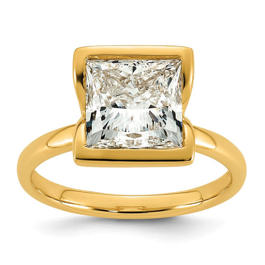 Princess lab-grown diamond solitaire engagement ring in 14K yellow gold