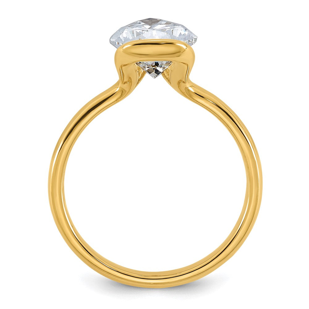 Pear lab-grown diamond solitaire engagement ring in 14K yellow gold