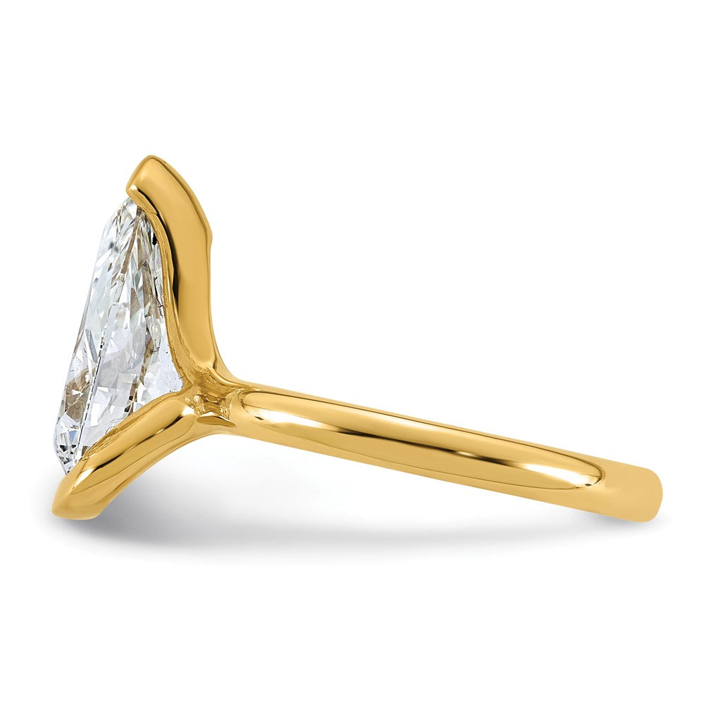 Pear lab-grown diamond solitaire engagement ring in 14K yellow gold