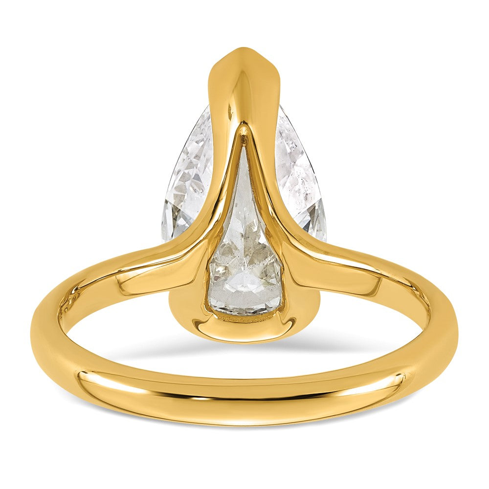 Pear lab-grown diamond solitaire engagement ring in 14K yellow gold