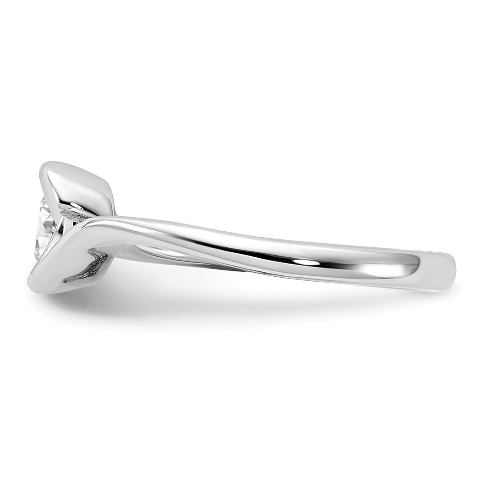 Round lab-grown diamond solitaire engagement ring in 14K white gold