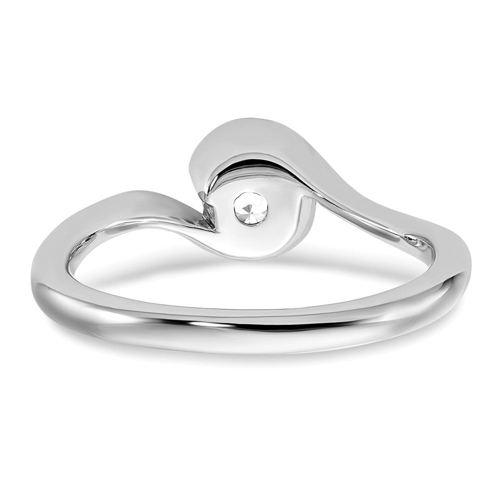 Round lab-grown diamond solitaire engagement ring in 14K white gold