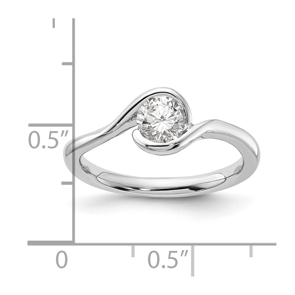 Round lab-grown diamond solitaire engagement ring in 14K white gold
