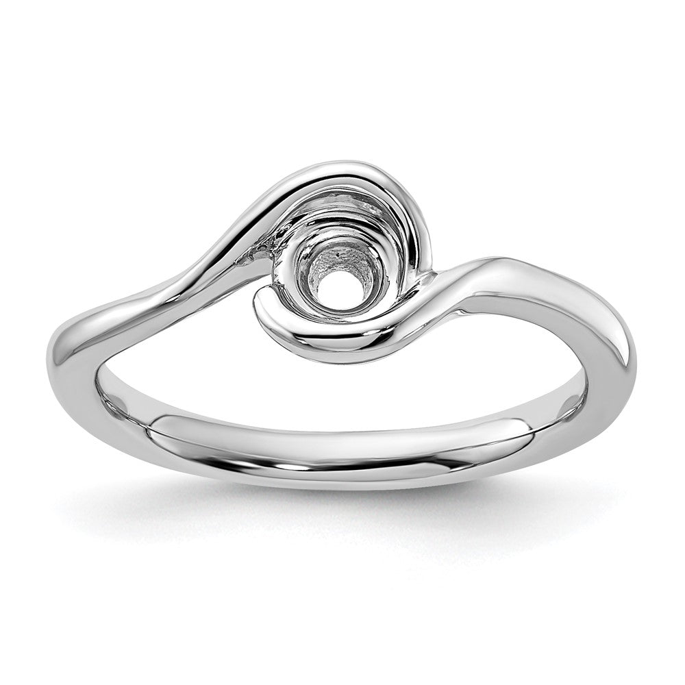 Round lab-grown diamond solitaire engagement ring in 14K white gold