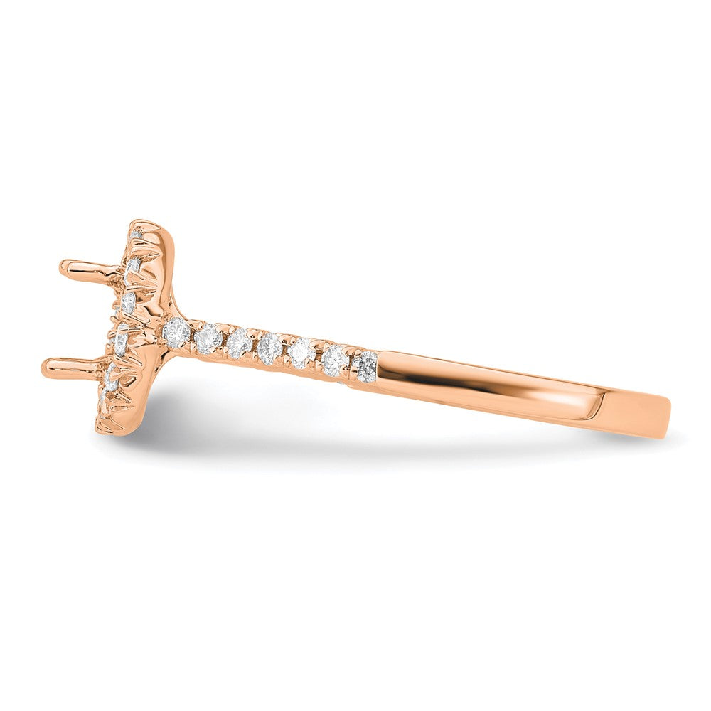 Oval lab-grown diamond halo engagement ring in 14K rose gold