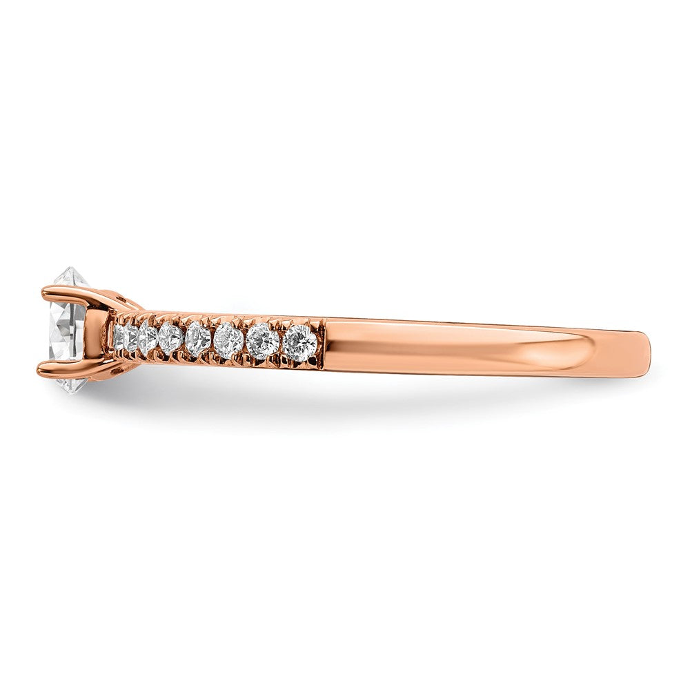 Round lab-grown diamond solitaire engagement ring in 14K rose gold