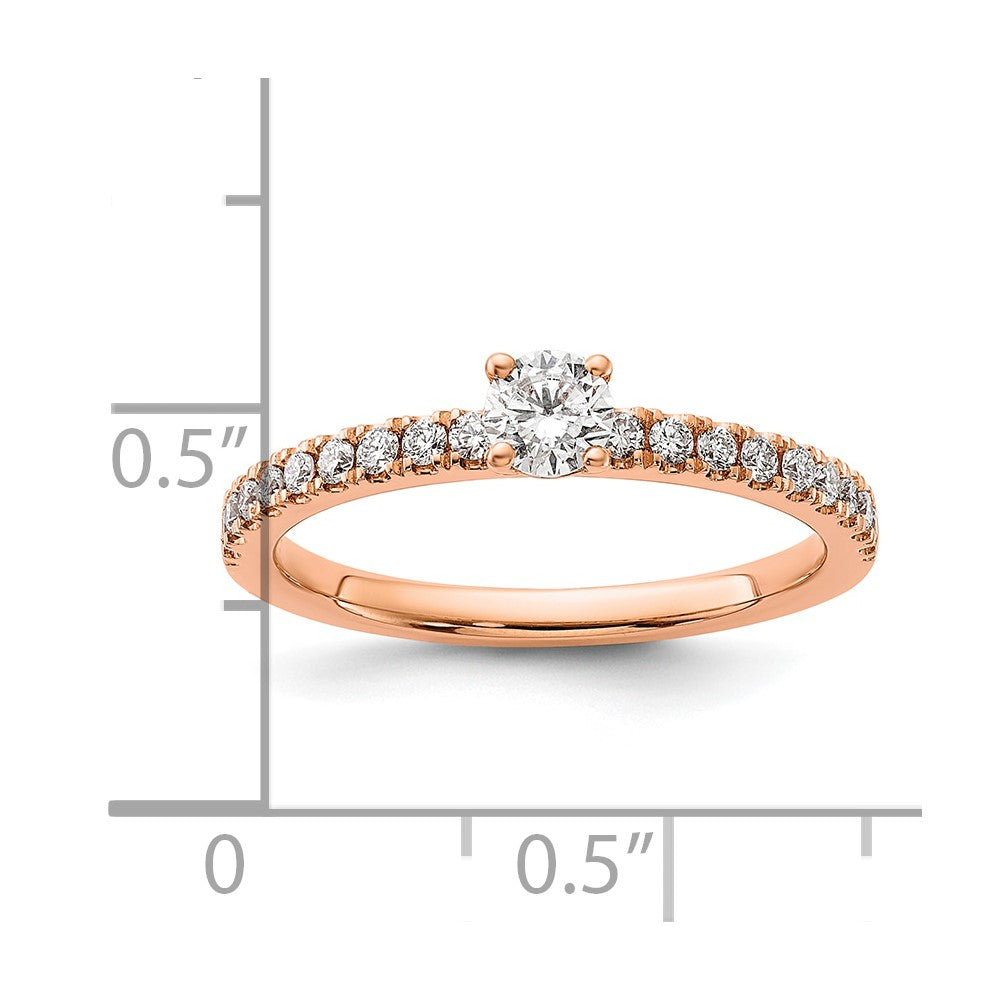 Round lab-grown diamond solitaire engagement ring in 14K rose gold