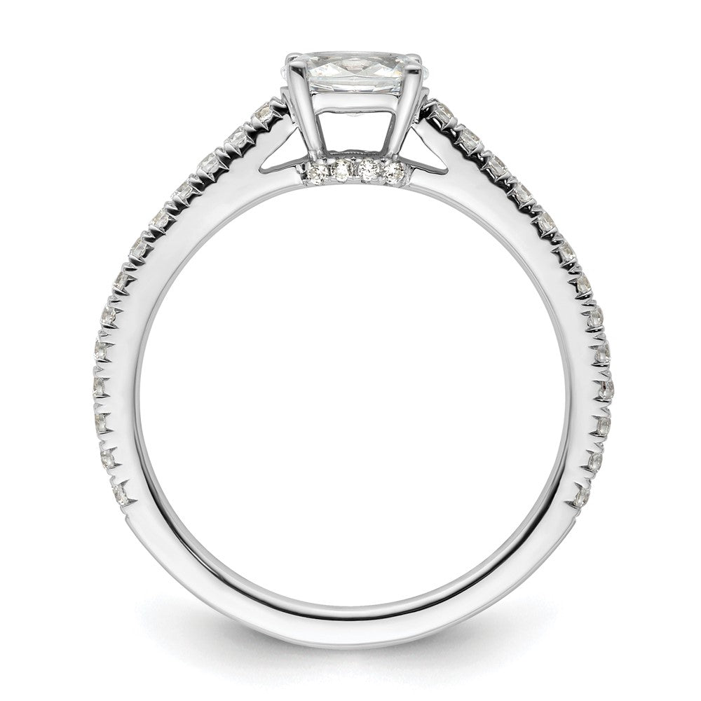 Oval lab-grown diamond engagement ring in 14K white gold
