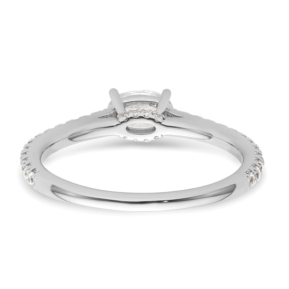 Oval lab-grown diamond engagement ring in 14K white gold
