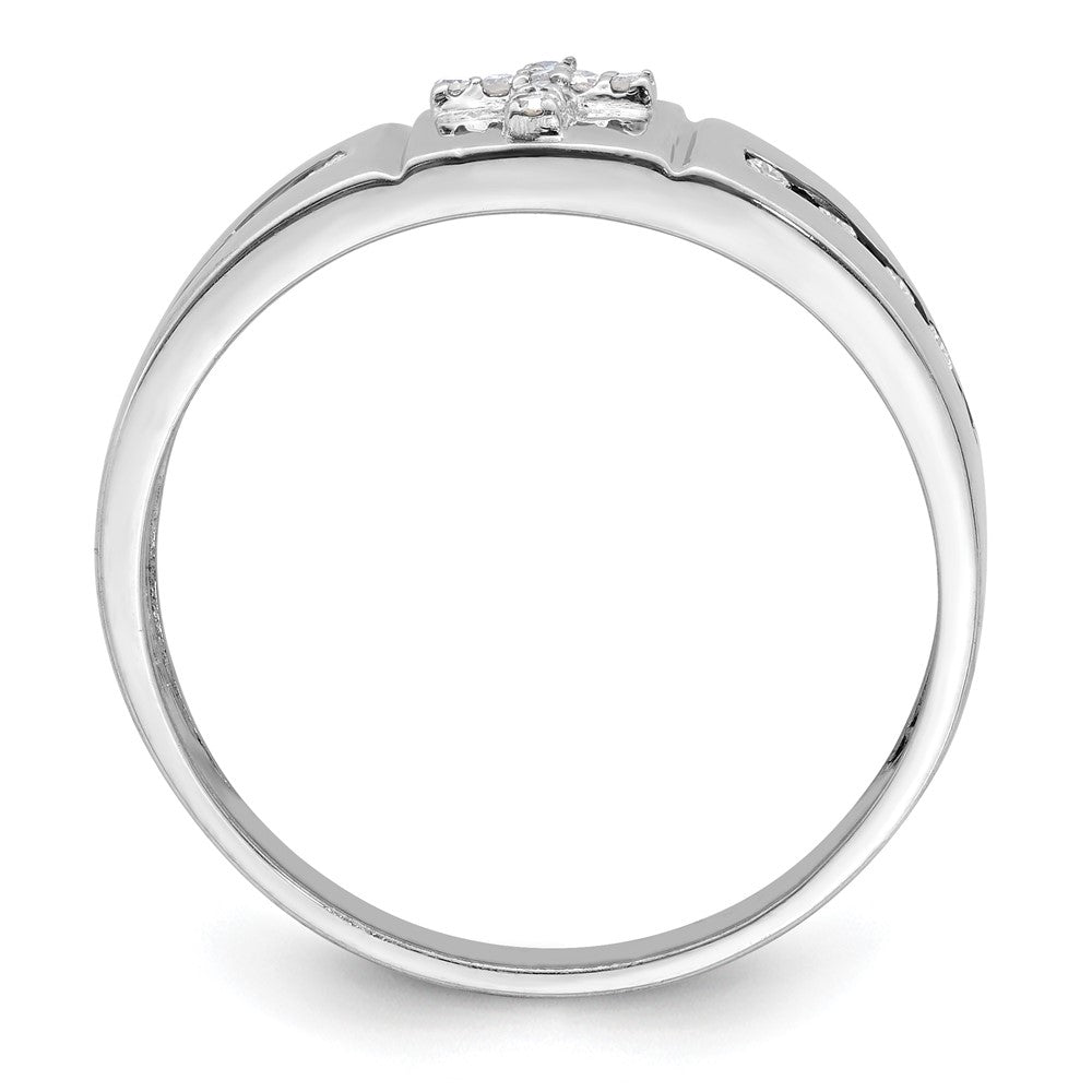 Round lab-grown diamond men's band in 14K white gold