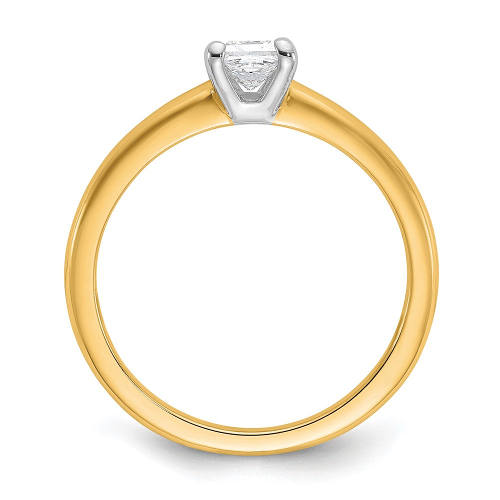Princess lab-grown diamond solitaire engagement ring in 14K two-tone gold