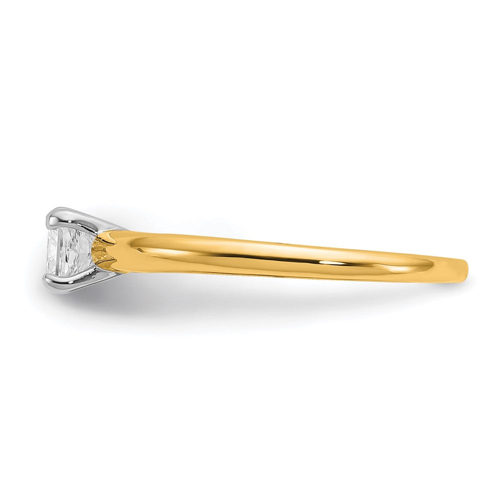 Princess lab-grown diamond solitaire engagement ring in 14K two-tone gold