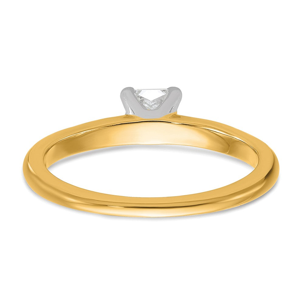 Princess lab-grown diamond solitaire engagement ring in 14K two-tone gold