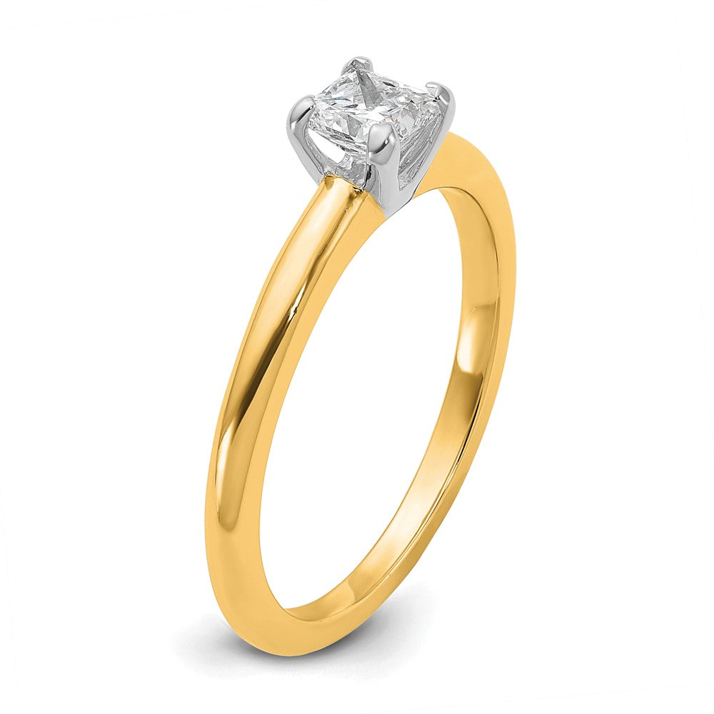 Princess lab-grown diamond solitaire engagement ring in 14K two-tone gold