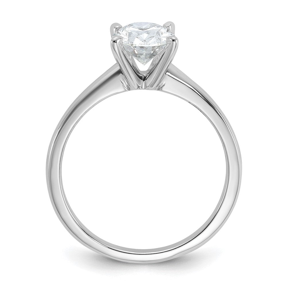 Oval lab-grown diamond solitaire engagement ring in 14K white gold