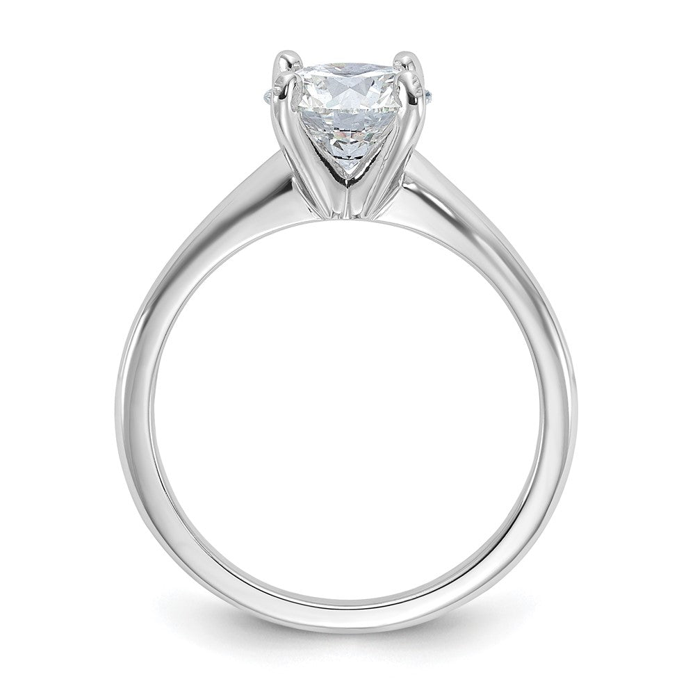 Round lab-grown diamond solitaire engagement ring in 14K white gold
