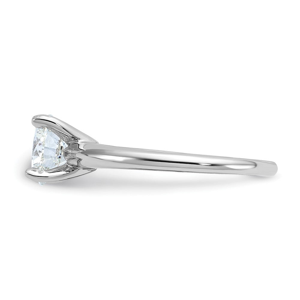 Round lab-grown diamond solitaire engagement ring in 14K white gold