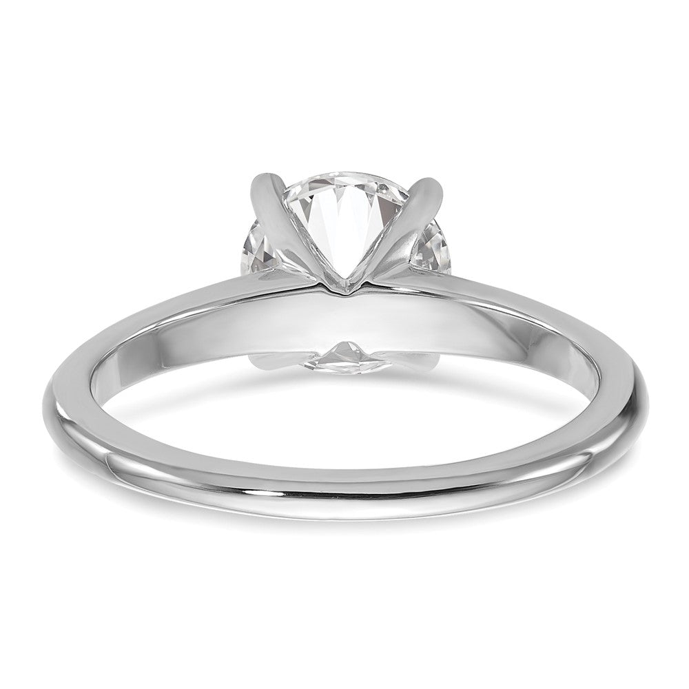 Round lab-grown diamond solitaire engagement ring in 14K white gold