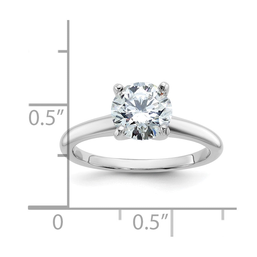 Round lab-grown diamond solitaire engagement ring in 14K white gold