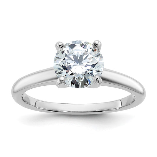 Round lab-grown diamond solitaire engagement ring in 14K white gold