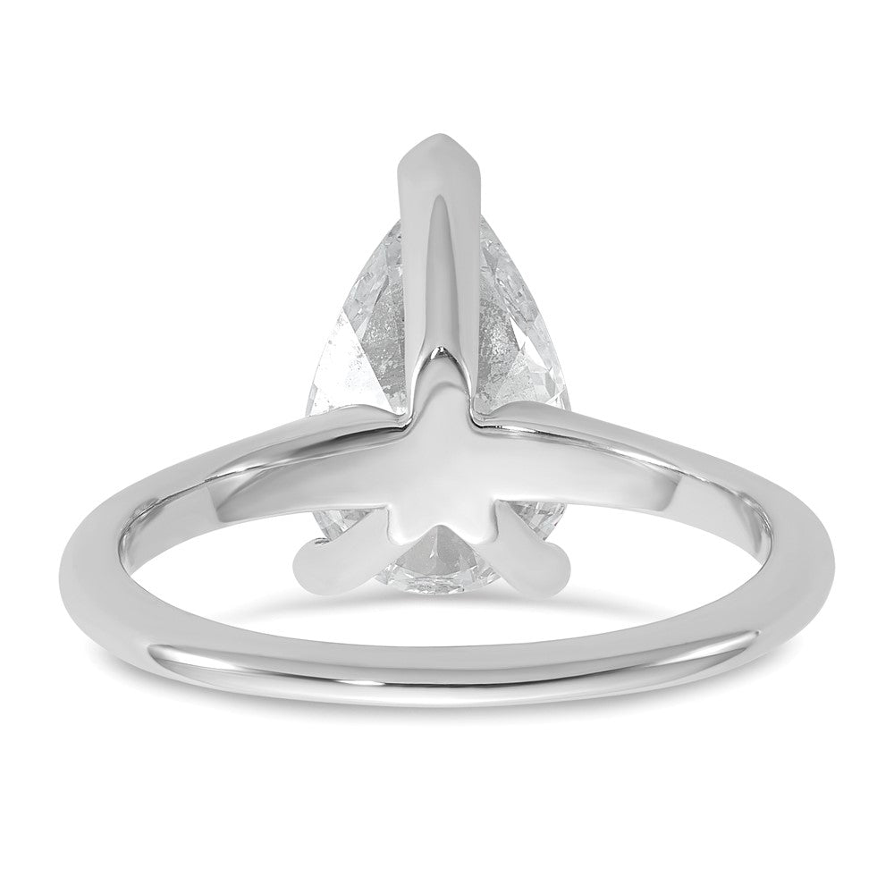 Pear lab-grown diamond solitaire engagement ring in 14K white gold