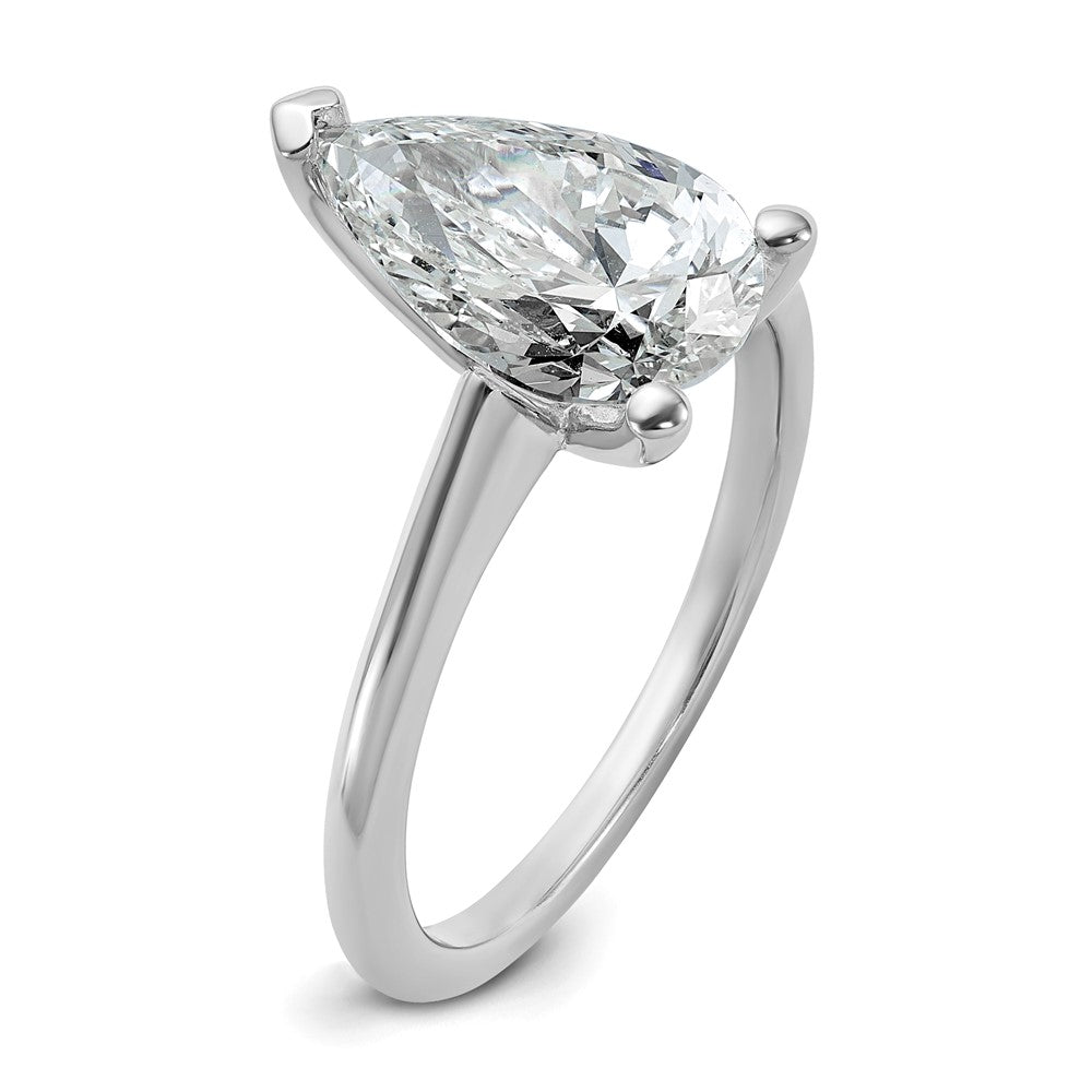 Pear lab-grown diamond solitaire engagement ring in 14K white gold