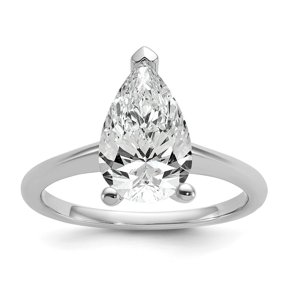 Pear lab-grown diamond solitaire engagement ring in 14K white gold