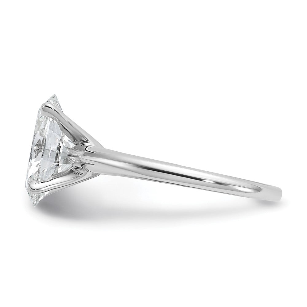 Oval lab-grown diamond solitaire engagement ring in 14K white gold