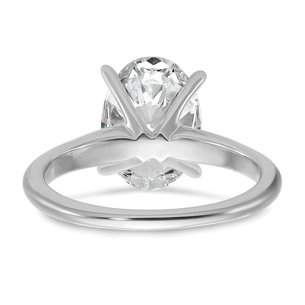 Oval lab-grown diamond solitaire engagement ring in 14K white gold