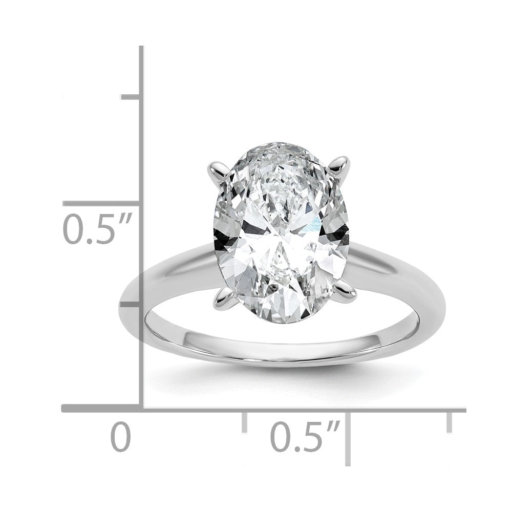 Oval lab-grown diamond solitaire engagement ring in 14K white gold