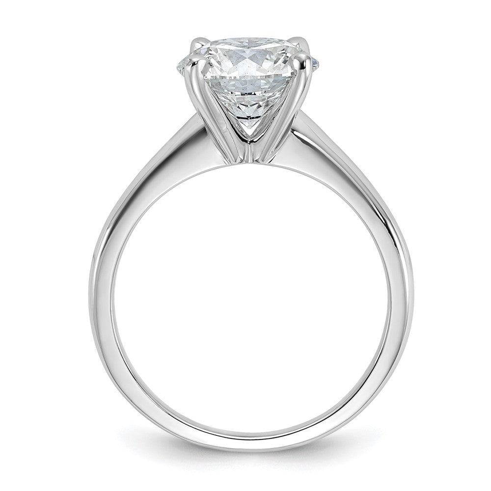 Round lab-grown diamond solitaire engagement ring in 14K white gold