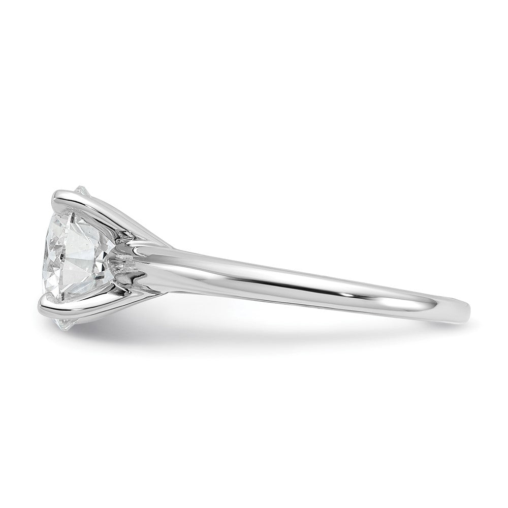 Round lab-grown diamond solitaire engagement ring in 14K white gold