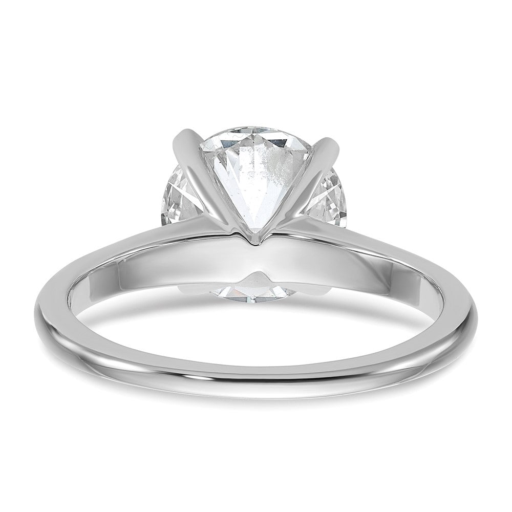 Round lab-grown diamond solitaire engagement ring in 14K white gold