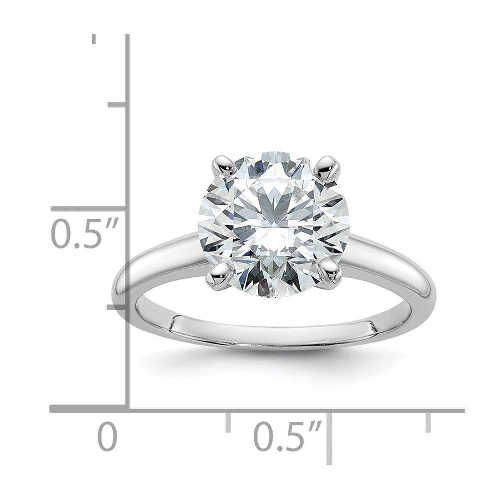 Round lab-grown diamond solitaire engagement ring in 14K white gold