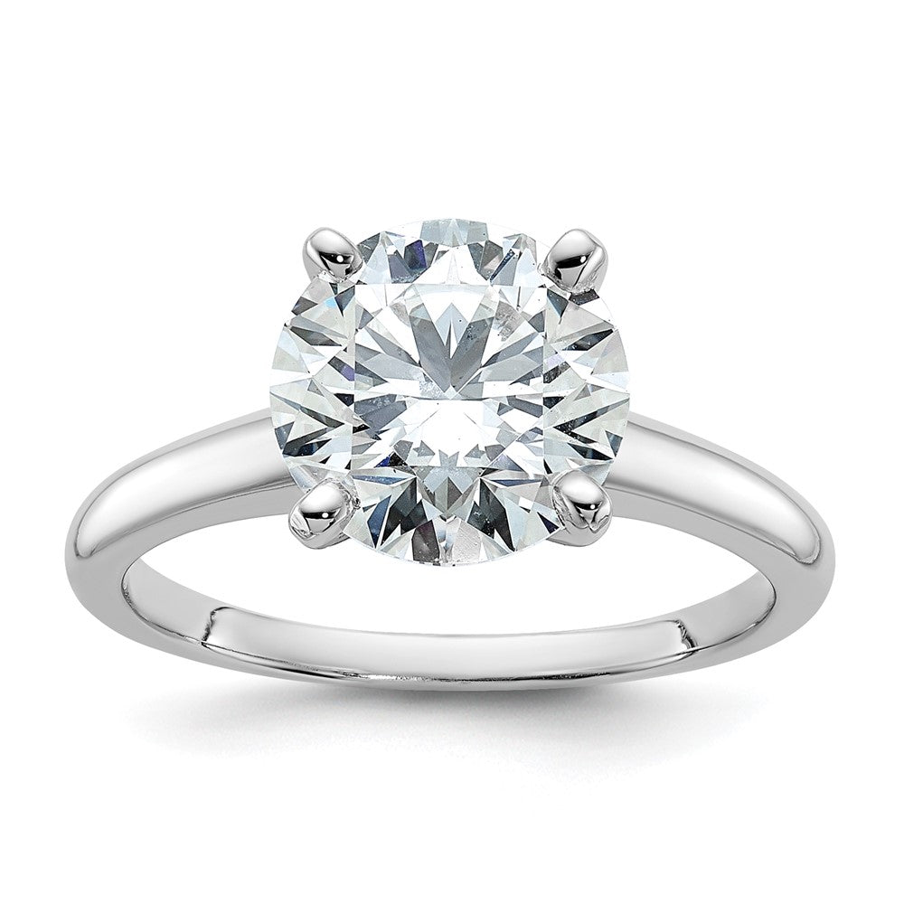 Round lab-grown diamond solitaire engagement ring in 14K white gold