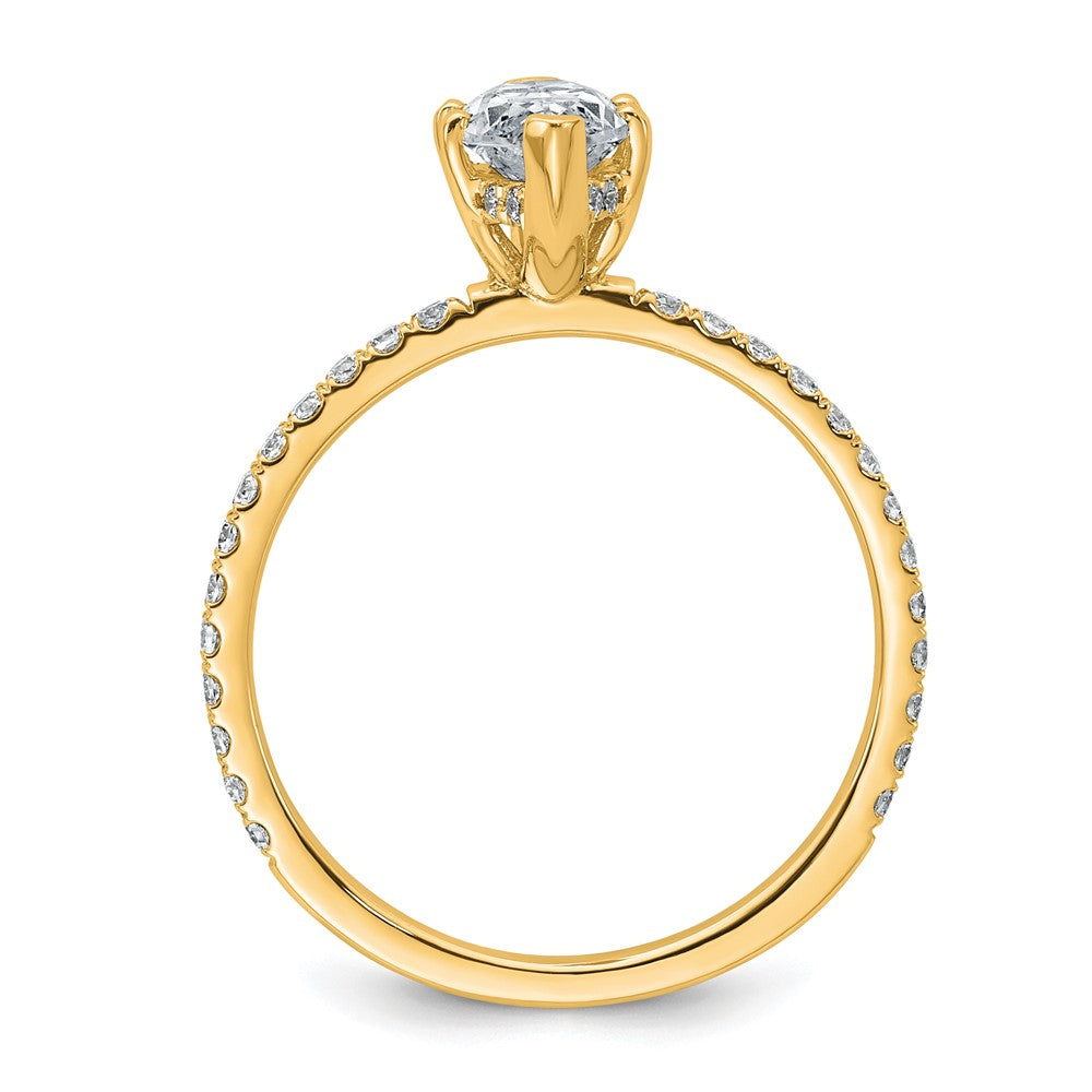 Marquise lab-grown diamond solitaire engagement ring in 14K yellow gold