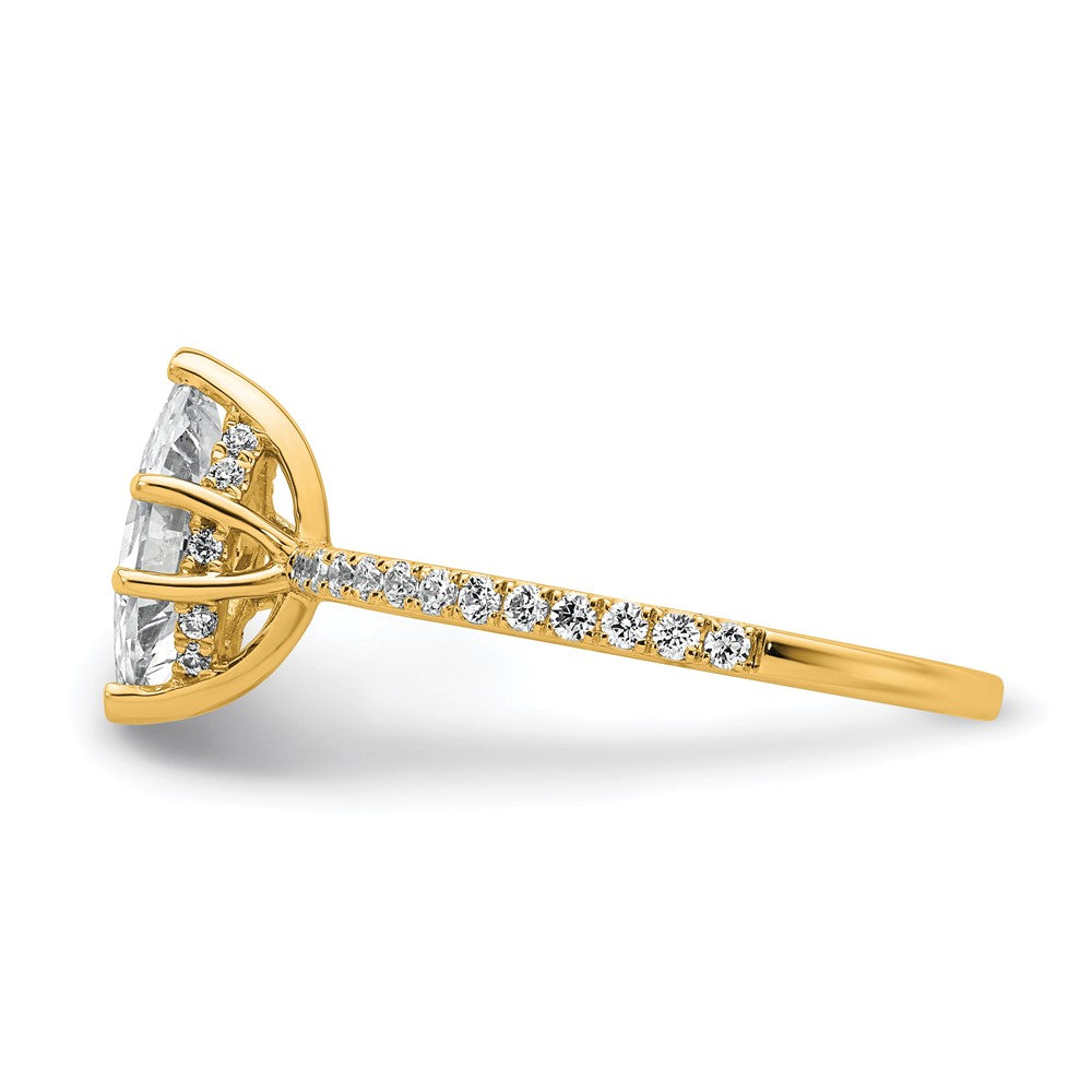 Marquise lab-grown diamond solitaire engagement ring in 14K yellow gold